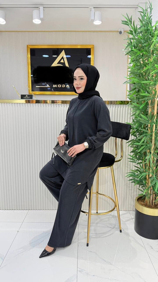 Bambu kumaş takım, siyah