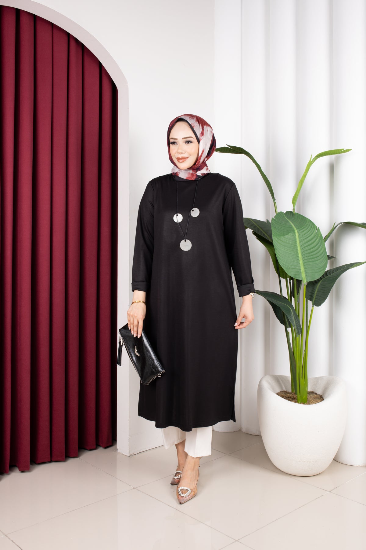 Selen tunik, siyah