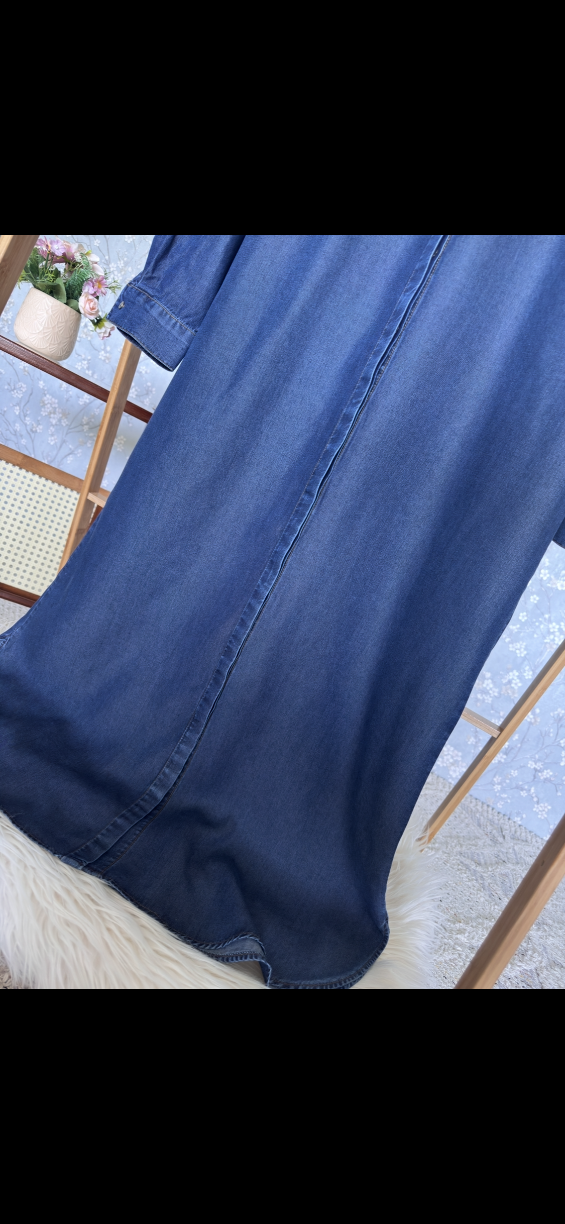 Bahar denim, kap-tunik, koyu mavi