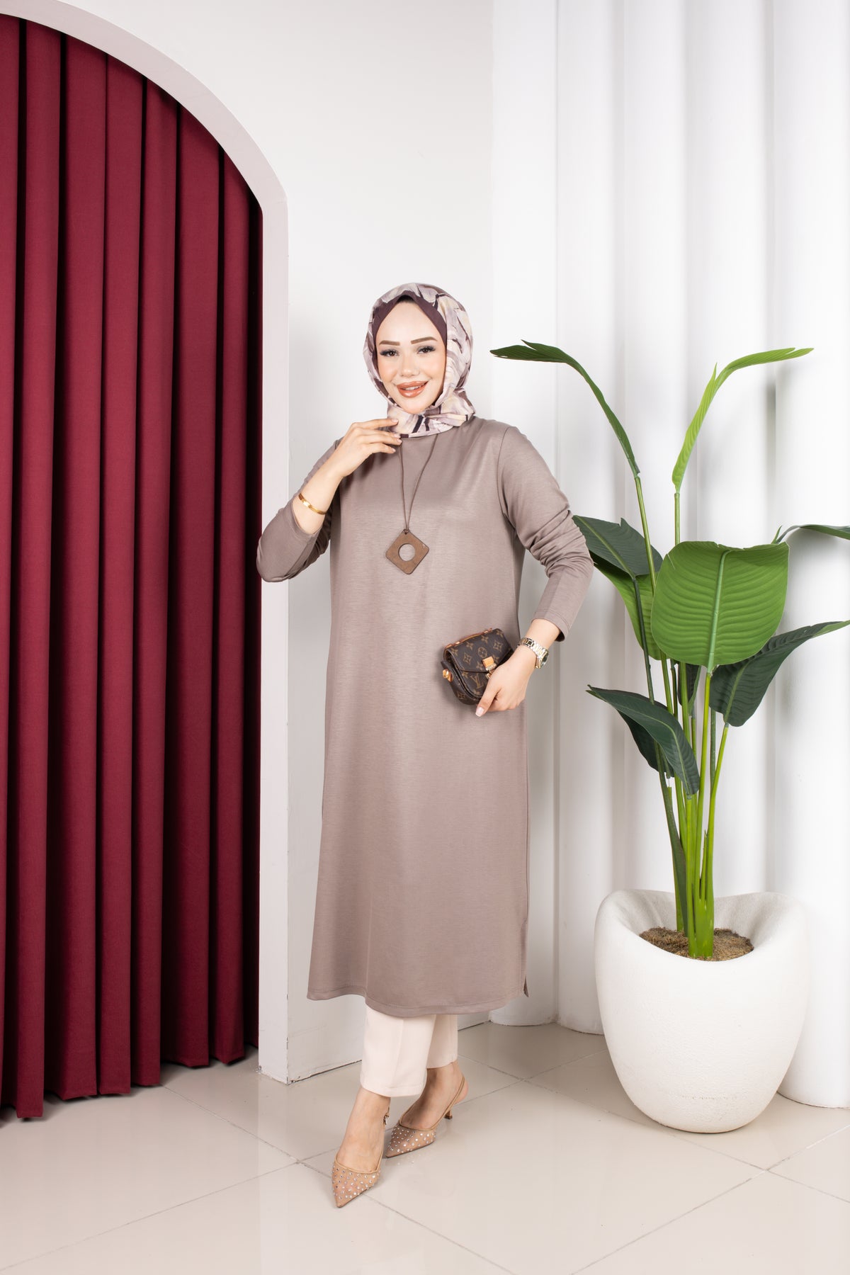 Selen tunik, bej