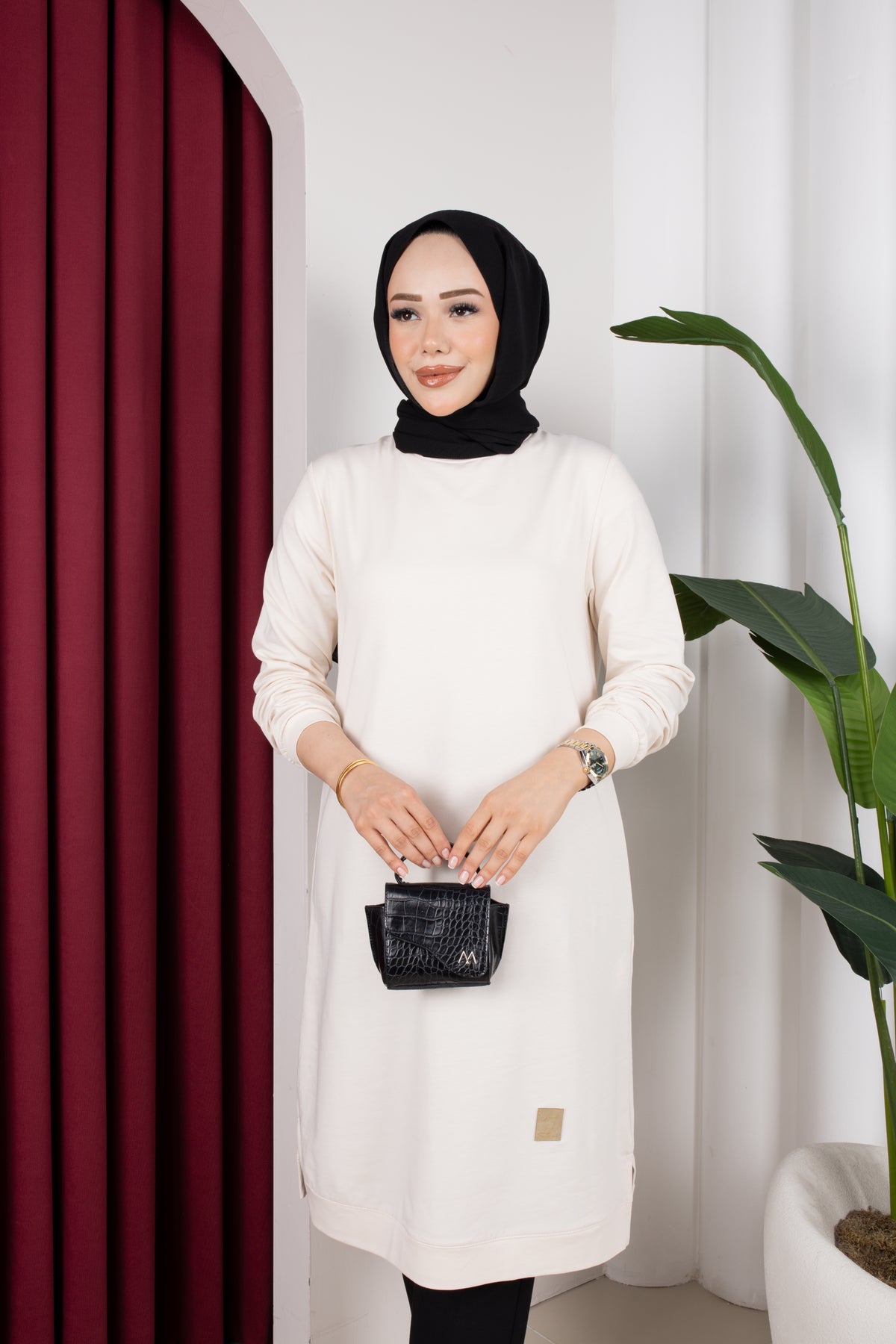 Bade tunik, krem