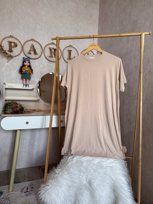 Kısa kollu içlik, bej