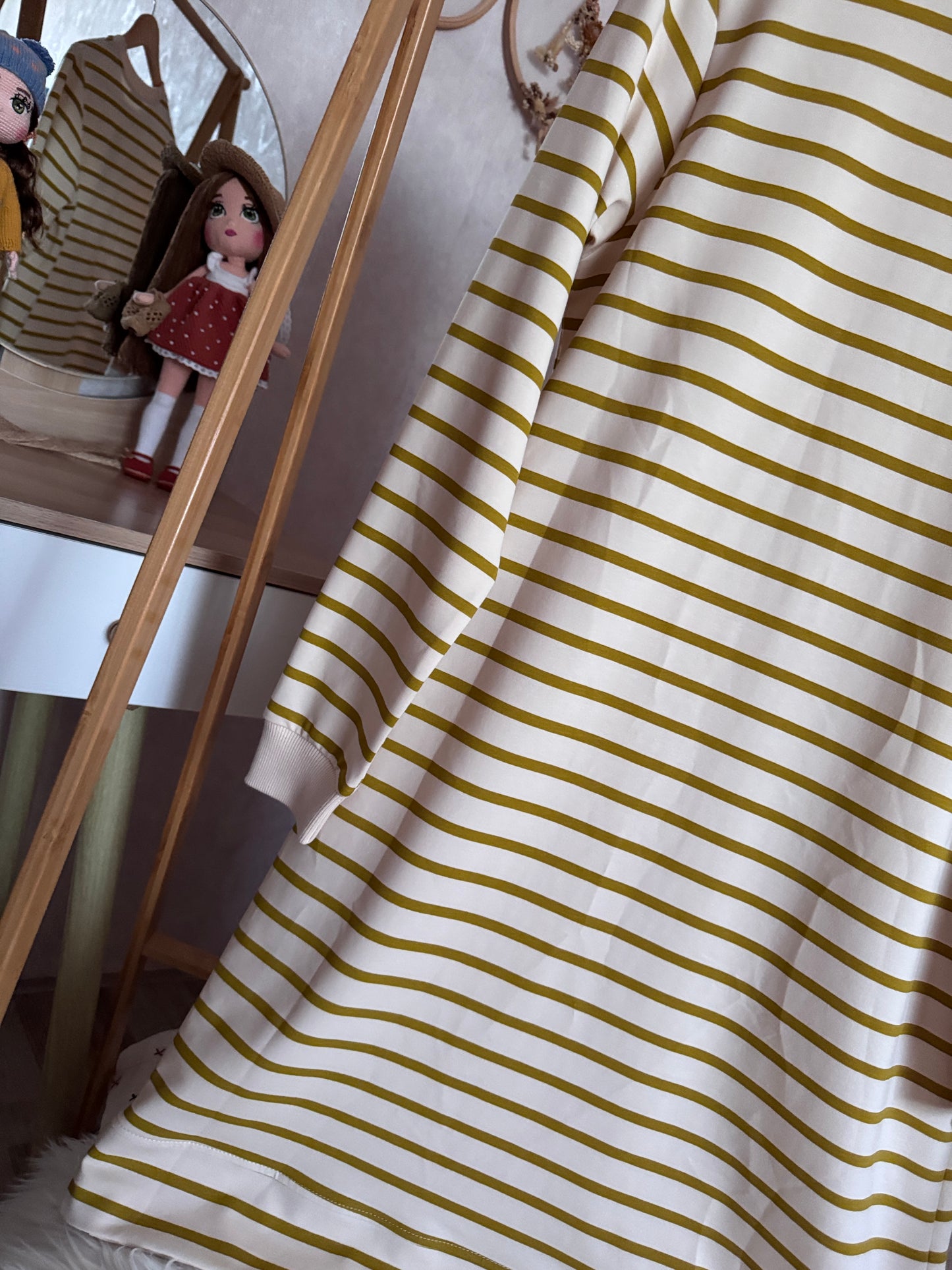 Çizgili tunik, yağ yeşili