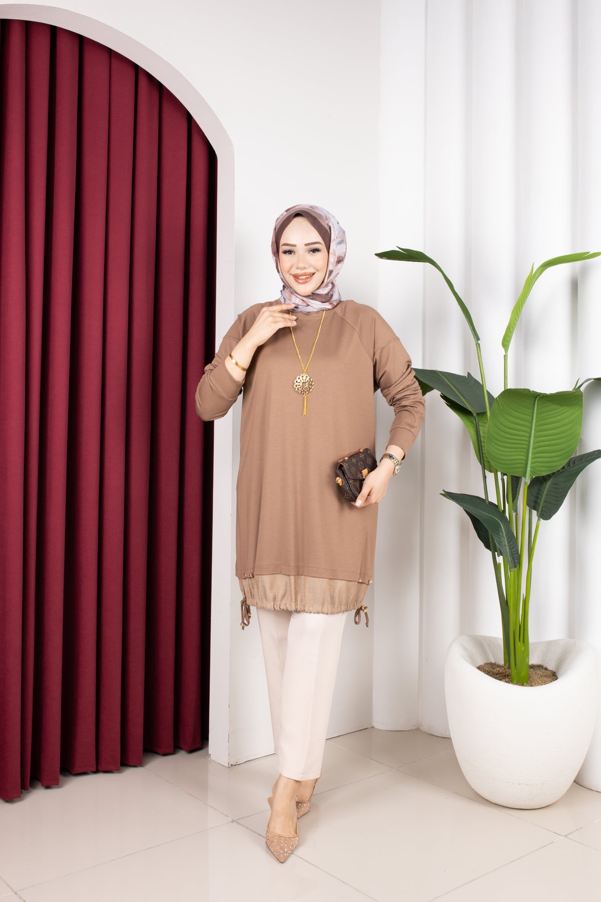 Sedef tunik, kahve