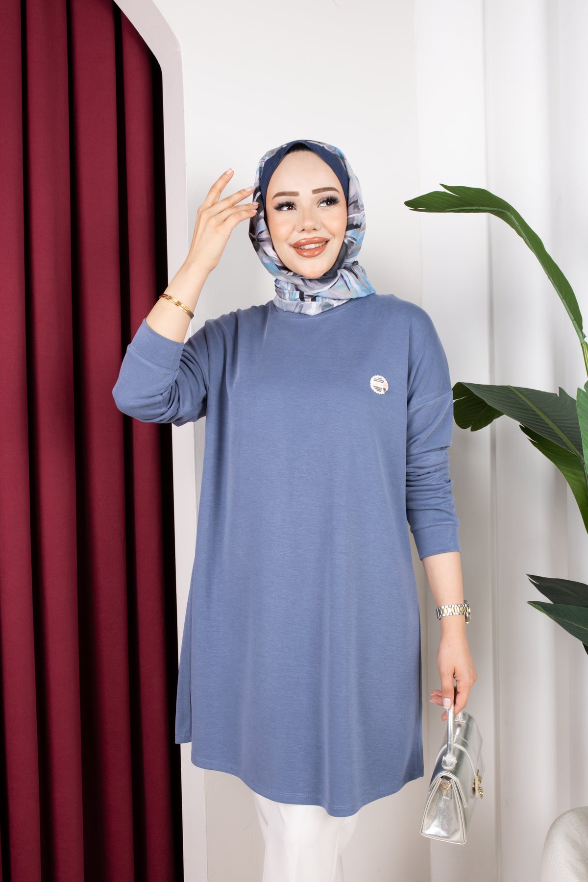 Sedef tunik, mavi