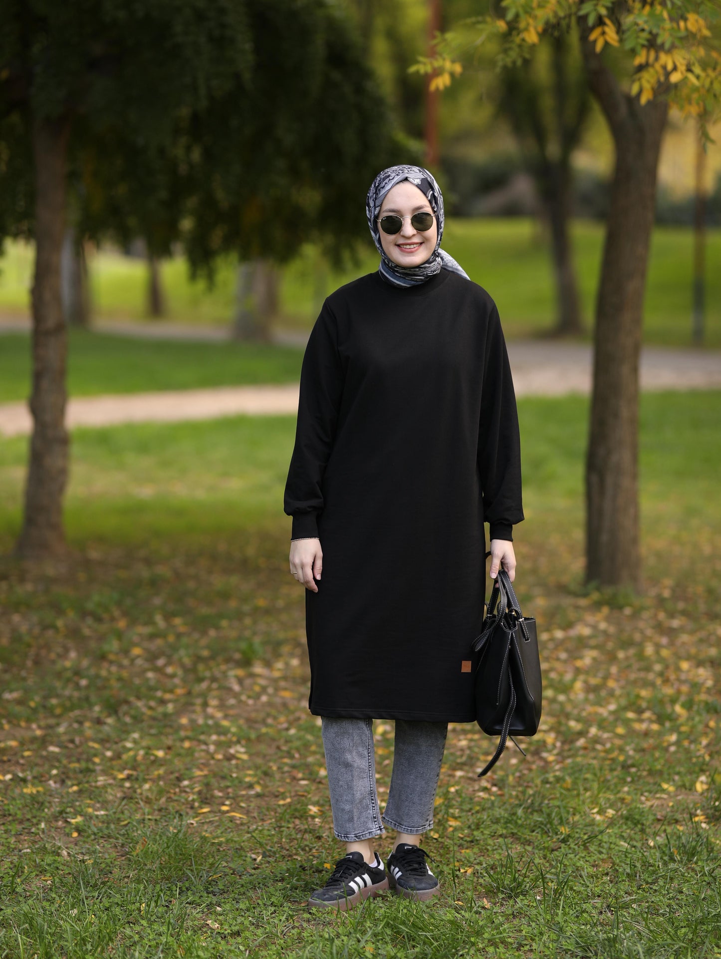 Neva 110 cm sweat tunik, siyah