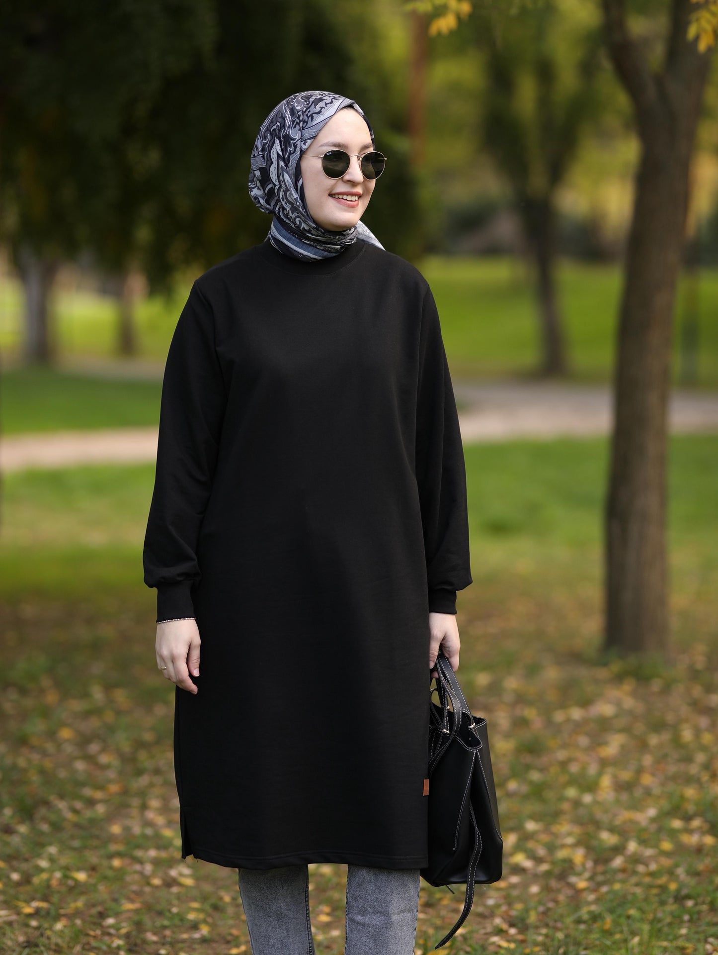 Neva 110 cm sweat tunik, siyah