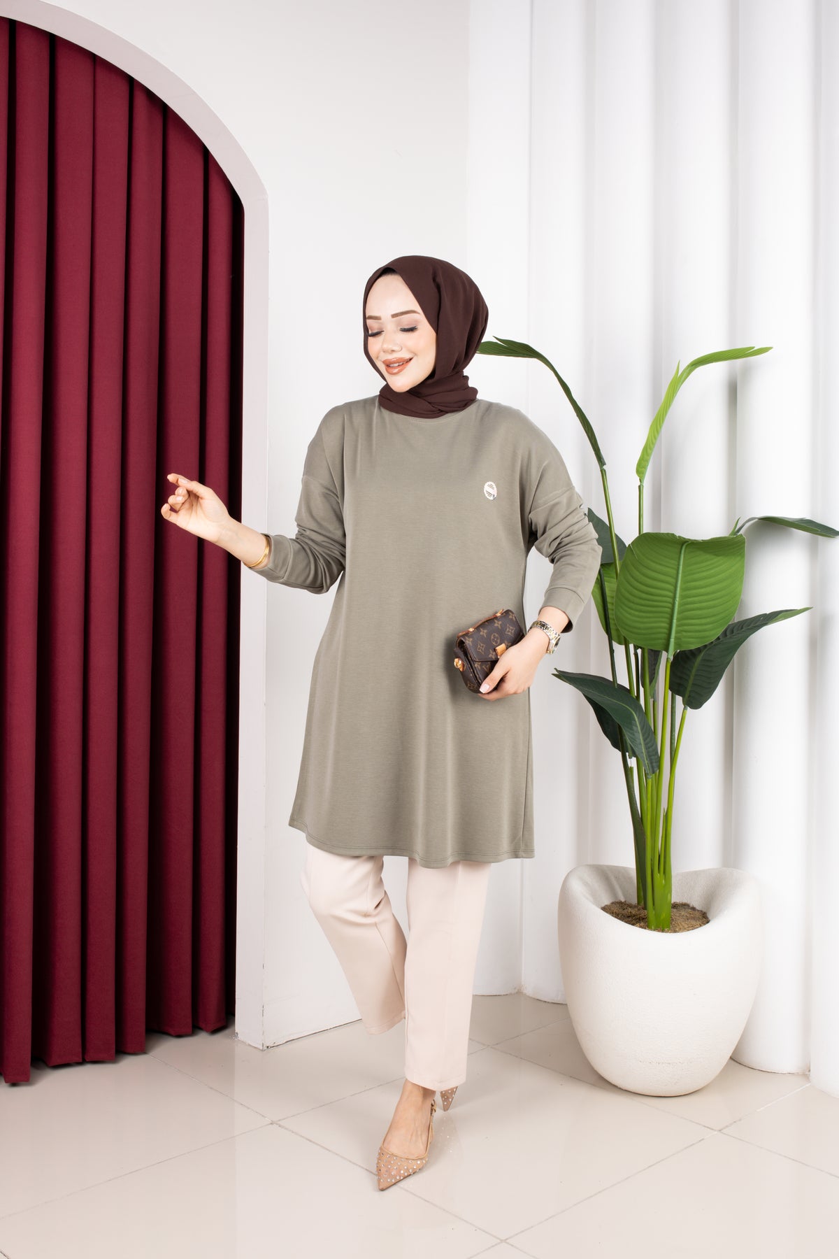 Sedef tunik, yeşil