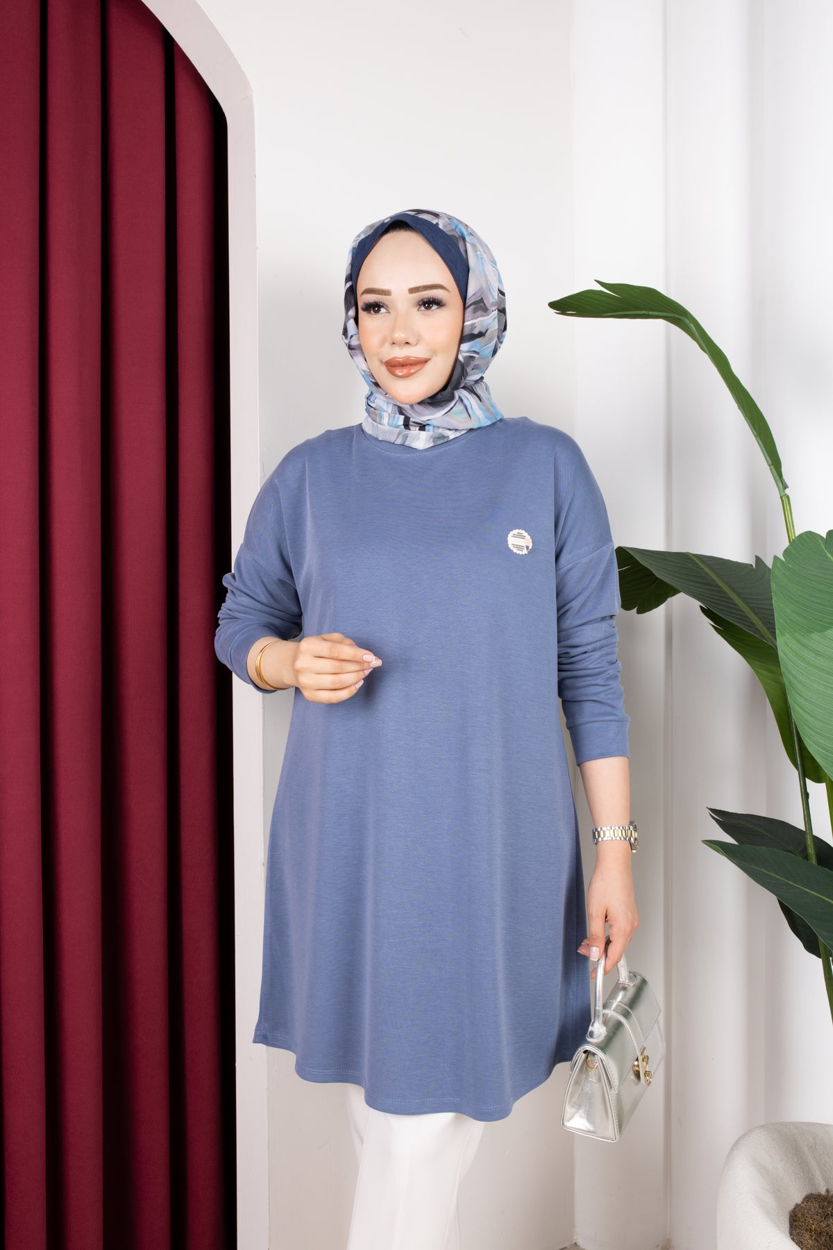 Sedef tunik, mavi