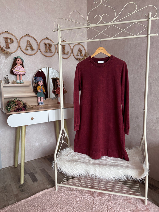 %100 pamuk tunik, bordo