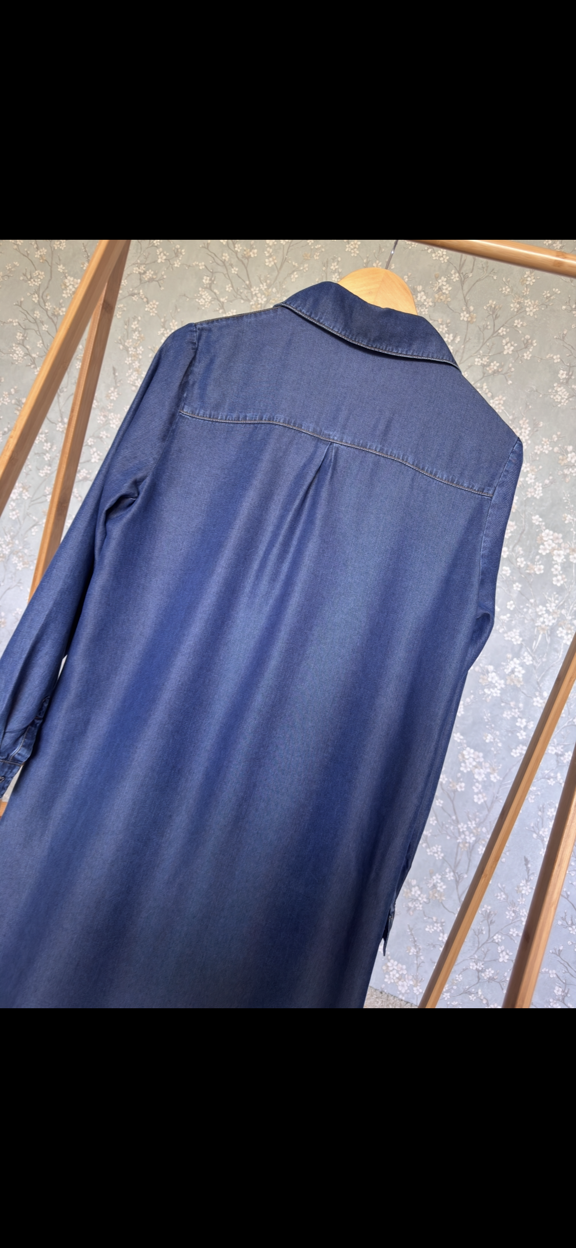 Bahar denim, kap-tunik, koyu mavi