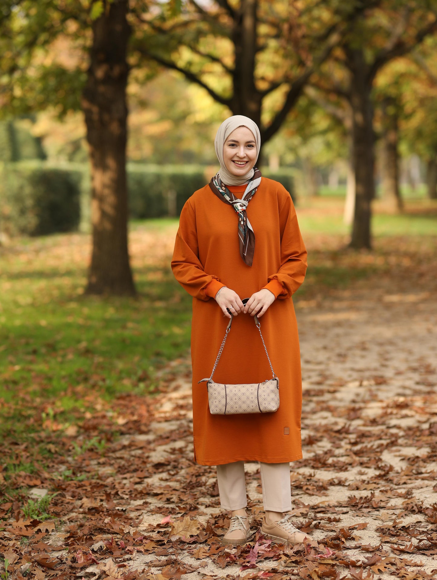 Nevada 120 cm sweat tunik, hardal-kiremit