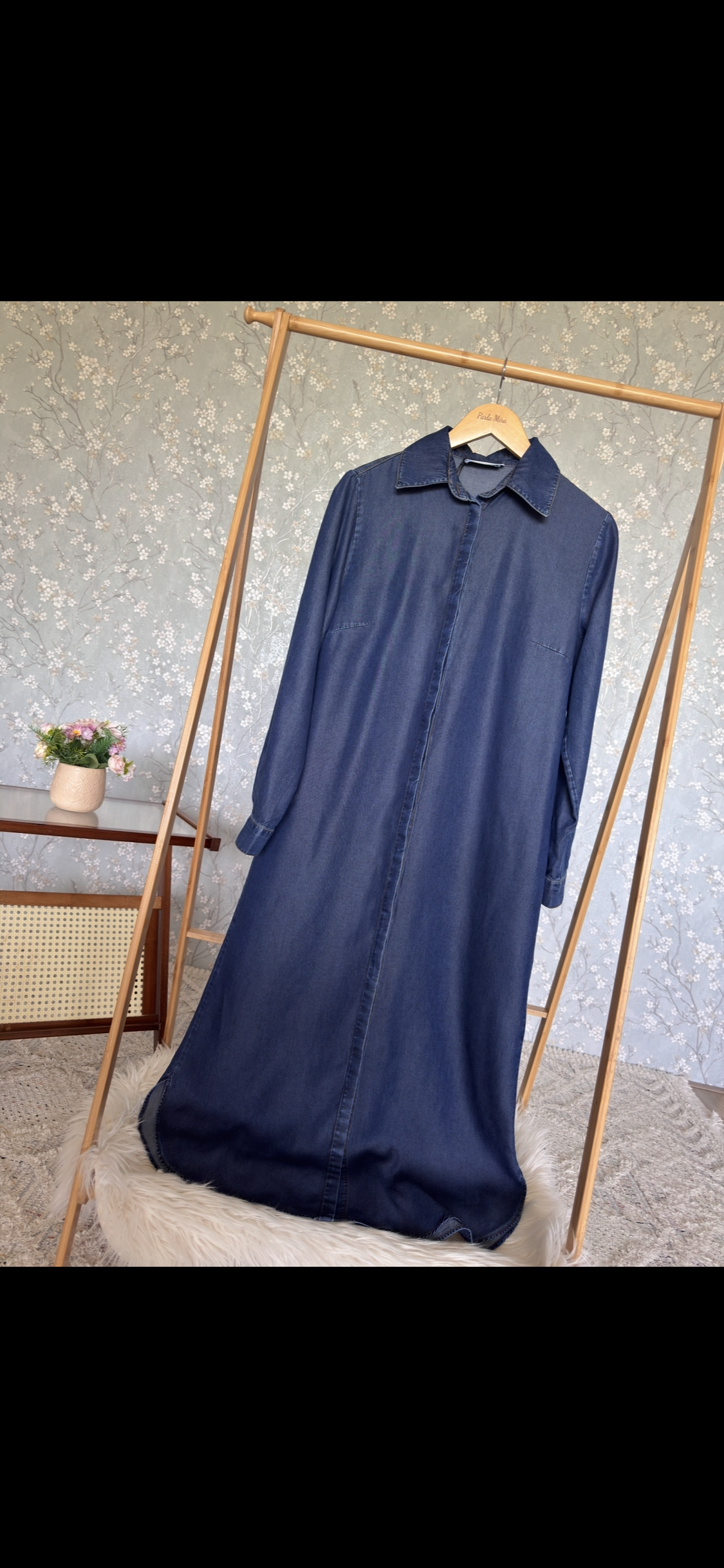 Bahar denim, kap-tunik, koyu mavi