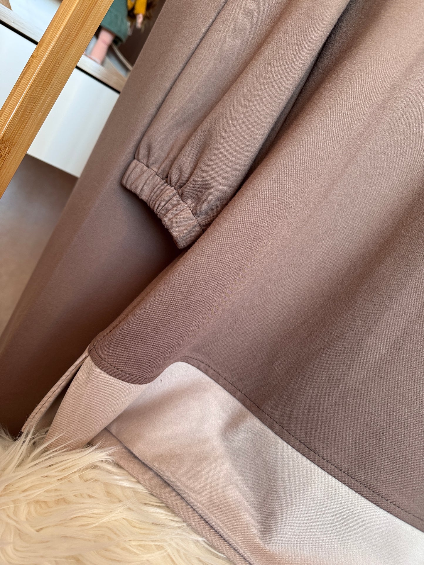 Çelik örgü kumaş takım, kahve-taş