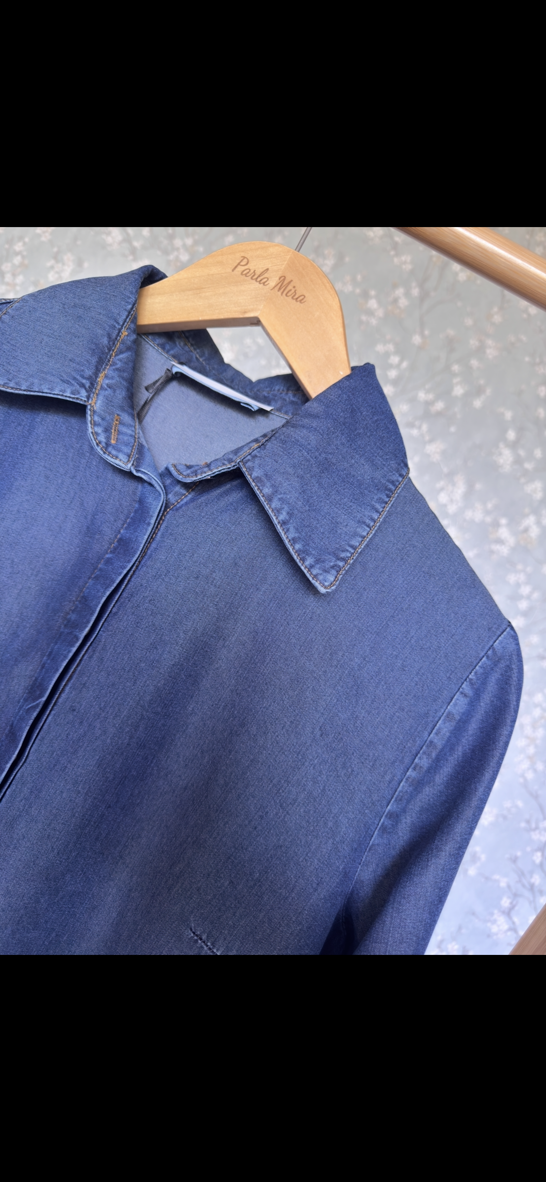 Bahar denim, kap-tunik, koyu mavi
