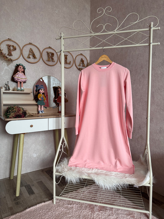 Düz tunik, şeker pembe