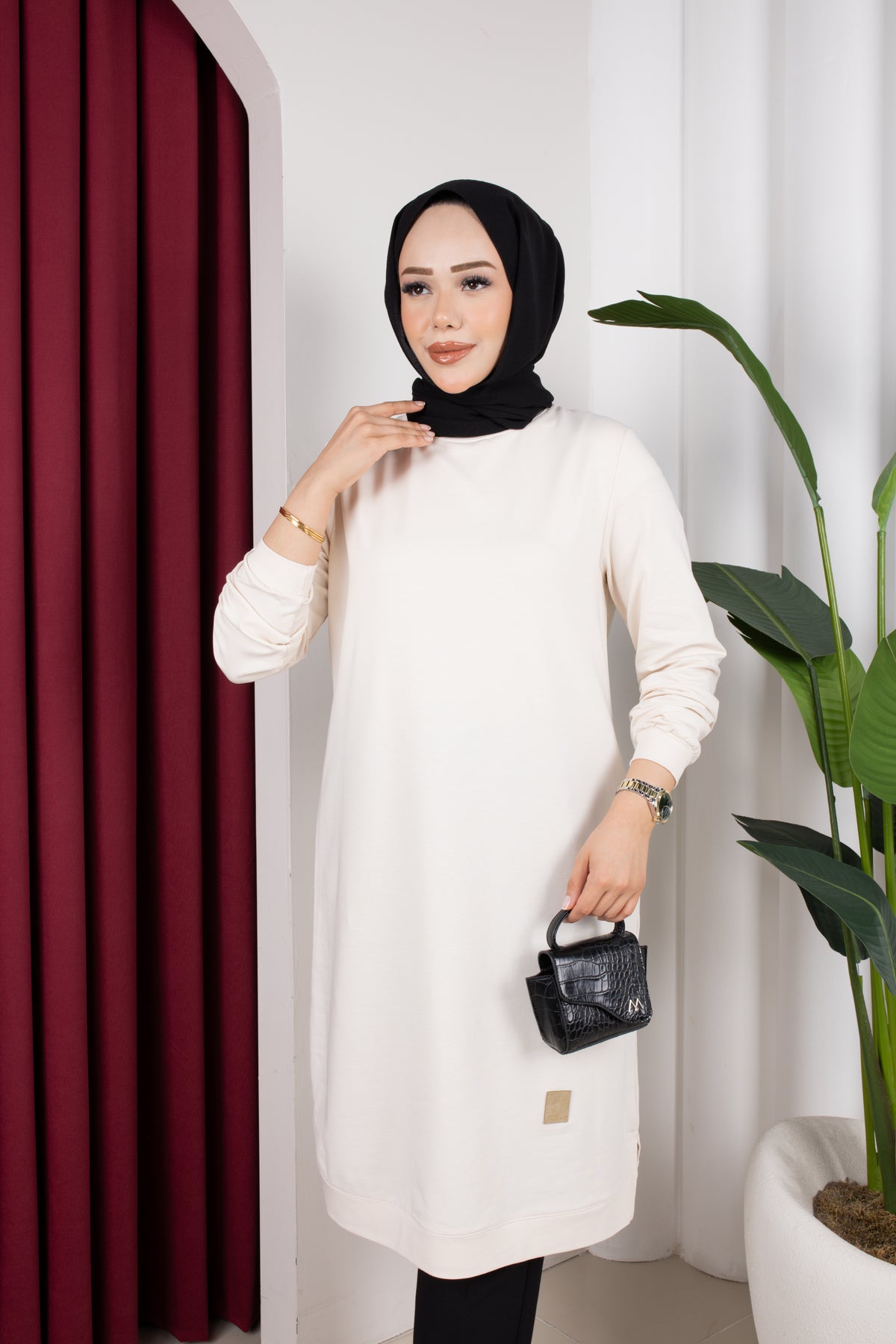 Bade tunik, krem