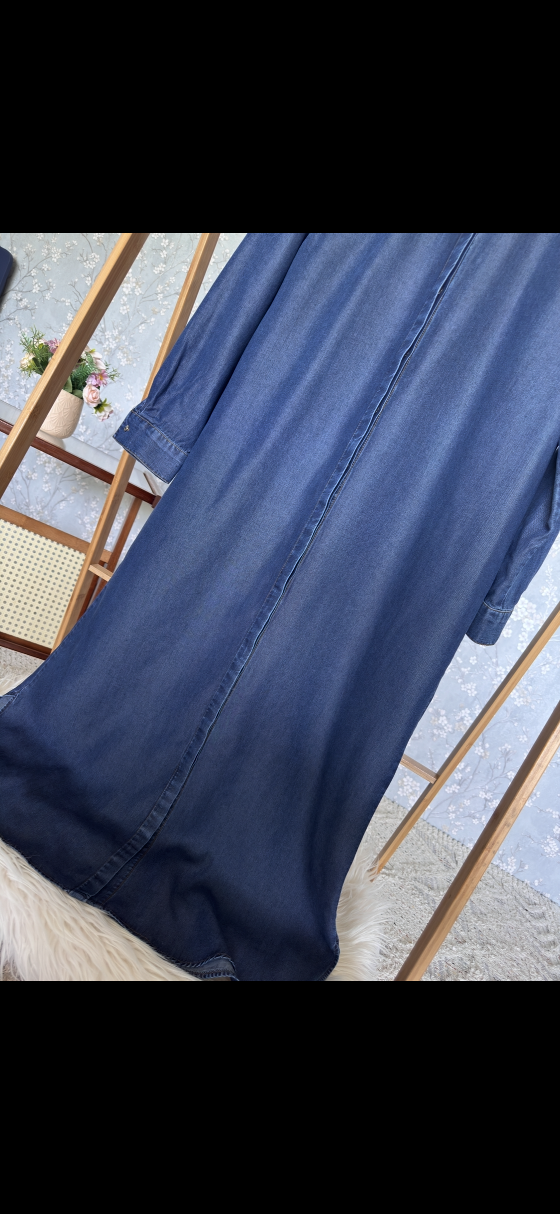 Bahar denim, kap-tunik, koyu mavi