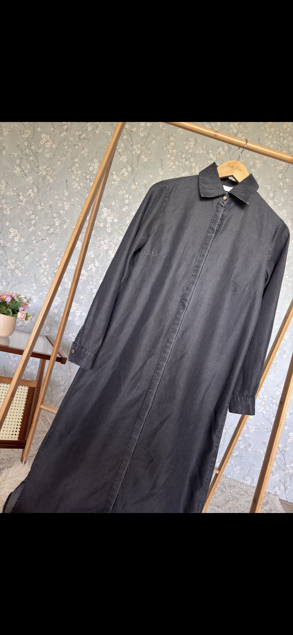 Bahar denim, kap-tunik, koyu gri