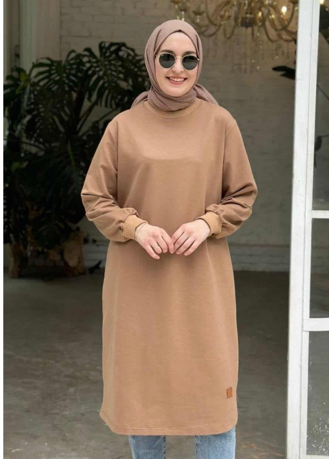 Neva 110 cm sweat tunik, Camel