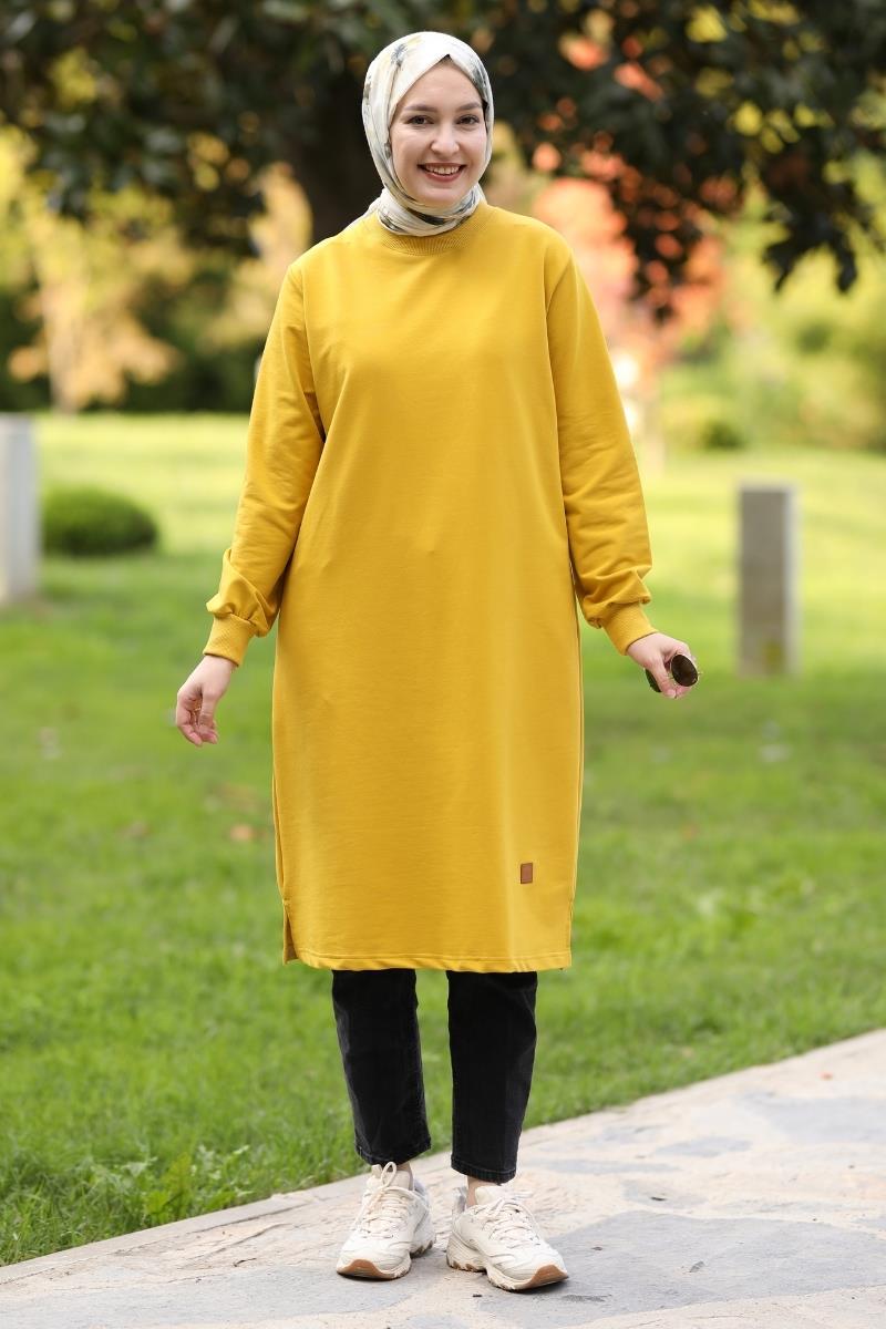 Neva 110 cm sweat tunik, hardal