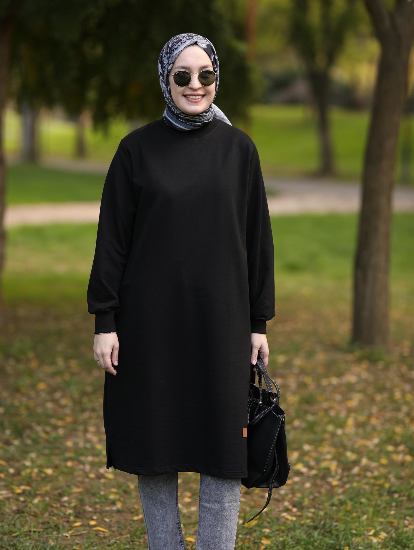 Neva 110 cm sweat tunik, siyah