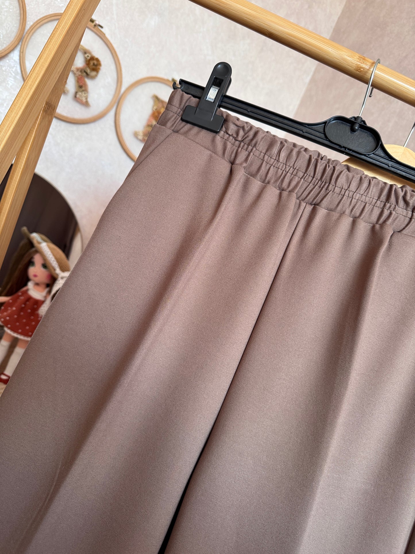 Çelik örgü kumaş takım, kahve-taş