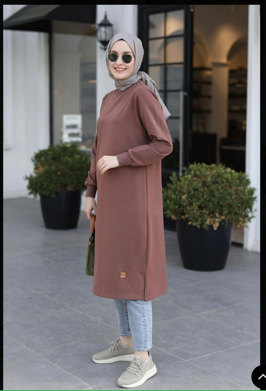 Neva 110 cm sweat tunik, soft kahve