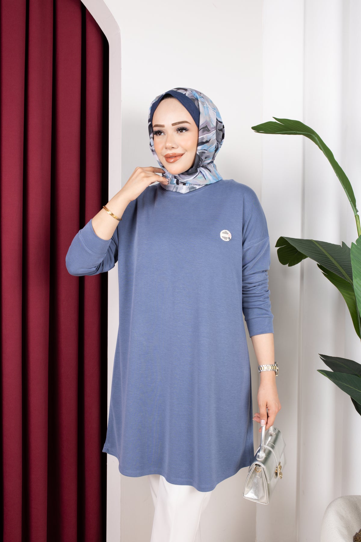 Sedef tunik, mavi