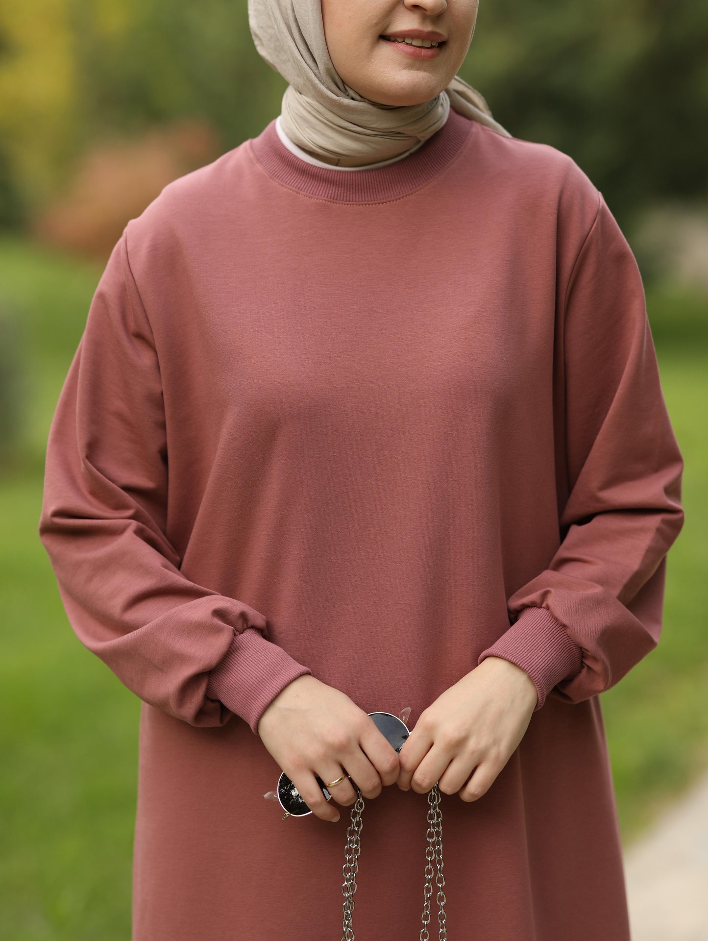 Nevada 120 cm sweat tunik, Gül kurusu