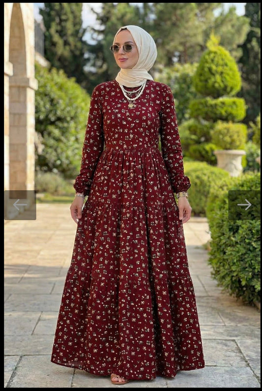 Nergis elbise, bordo