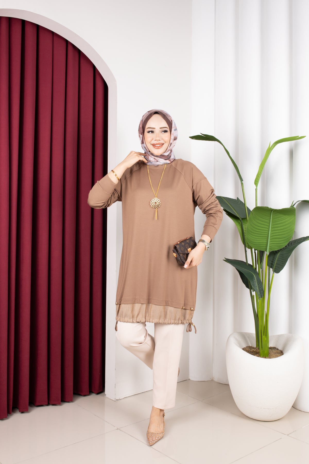 Sedef tunik, kahve