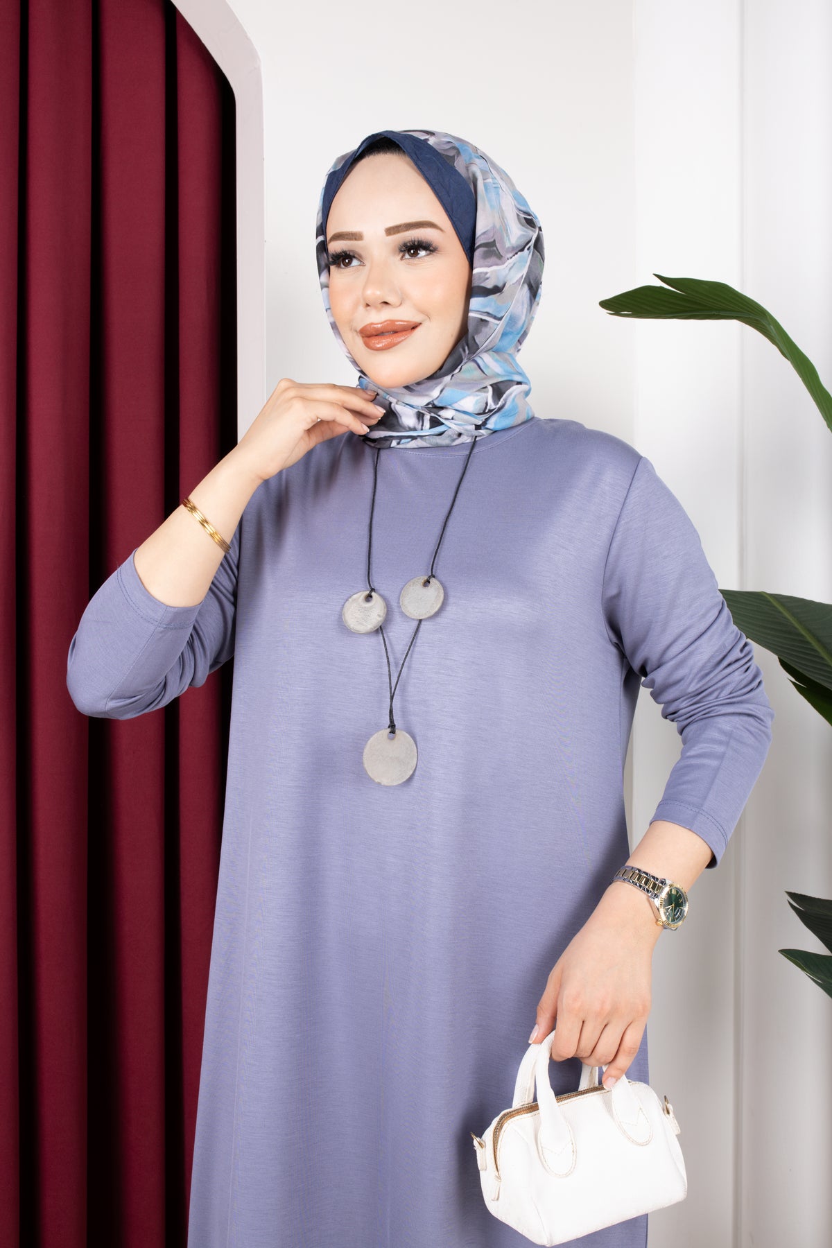 Selen tunik, mavi