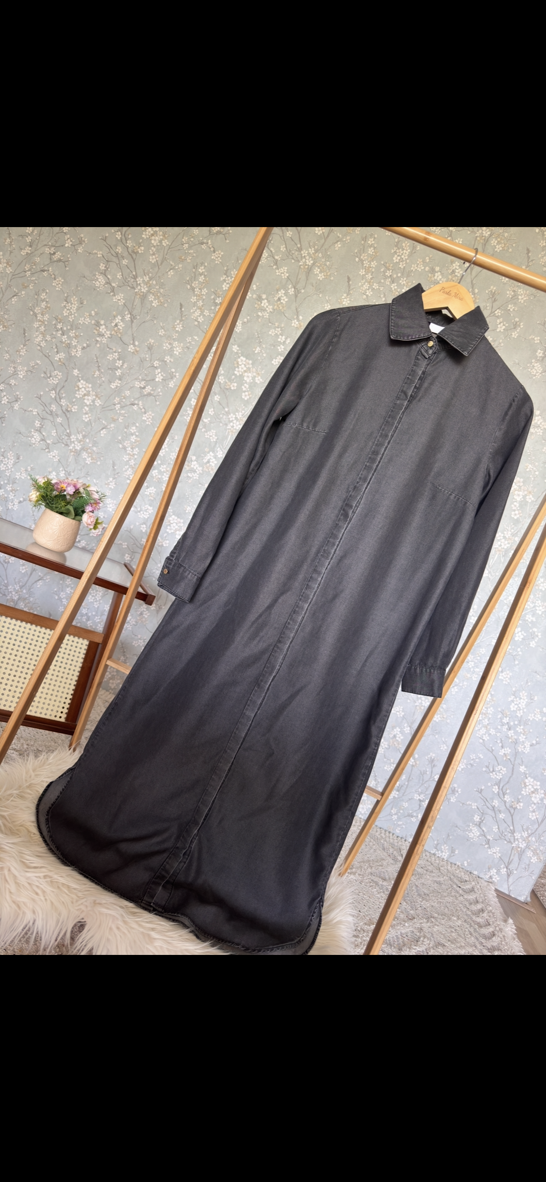 Bahar denim, kap-tunik, koyu gri