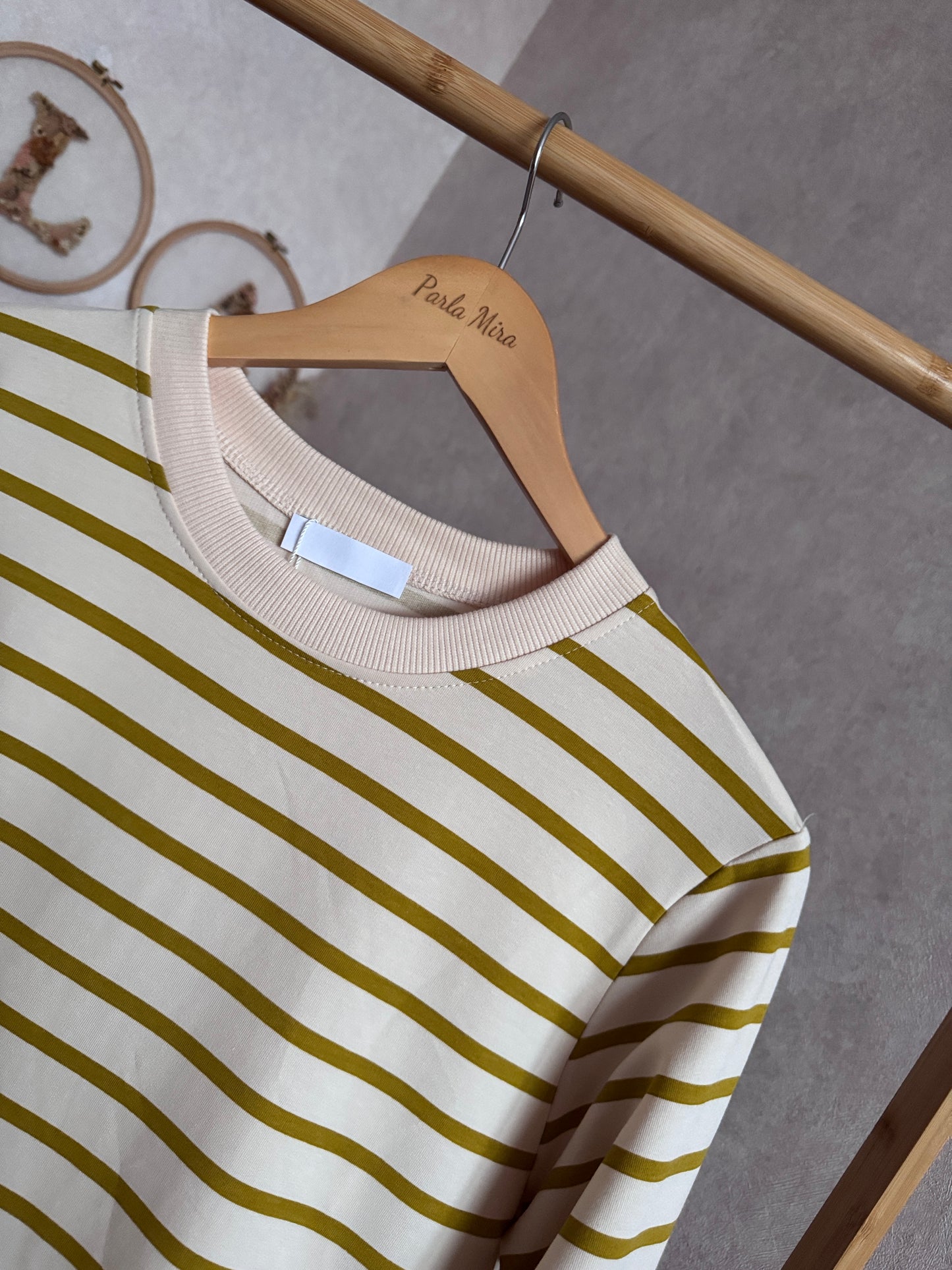 Çizgili tunik, yağ yeşili