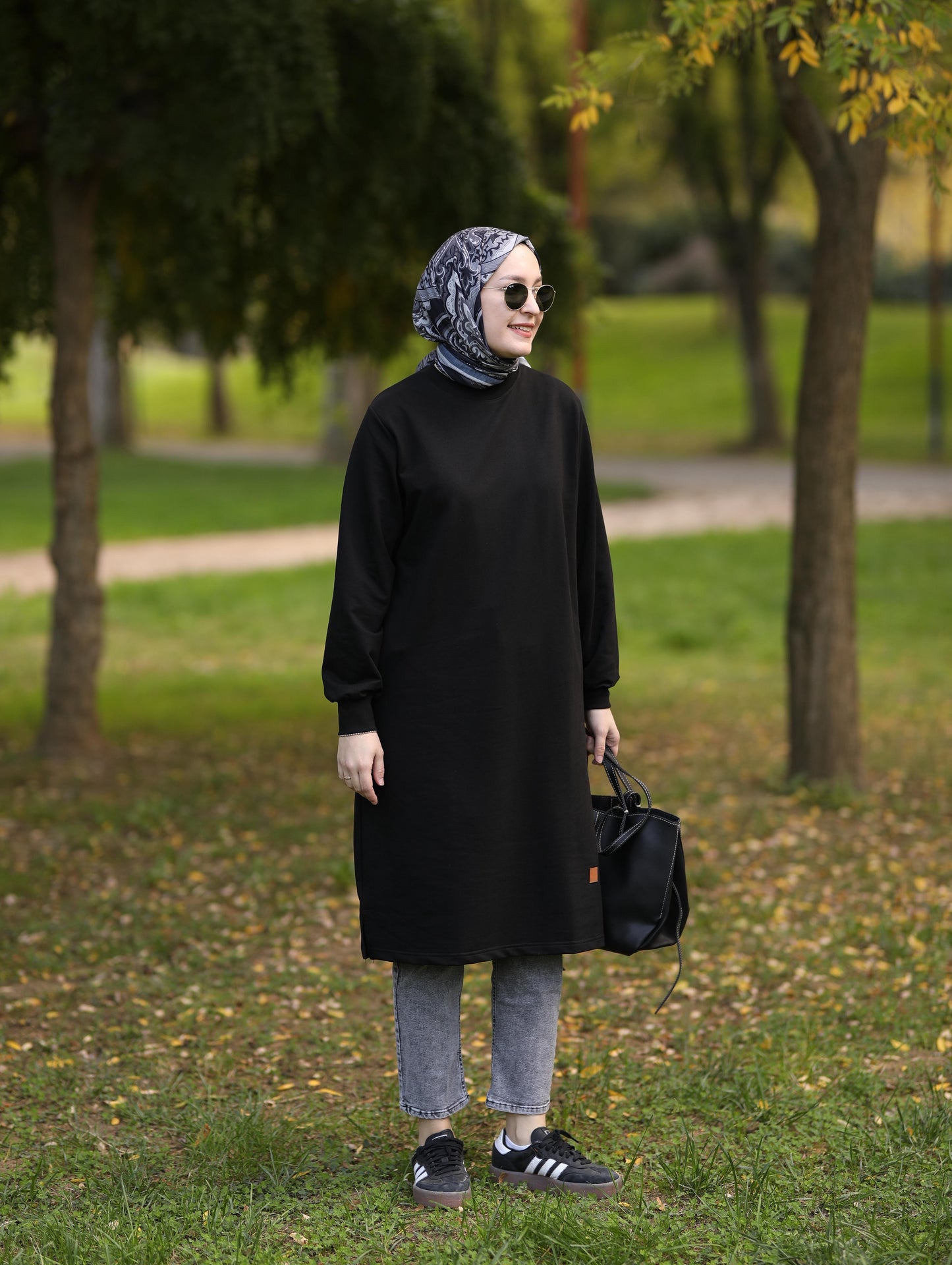 Neva 110 cm sweat tunik, siyah