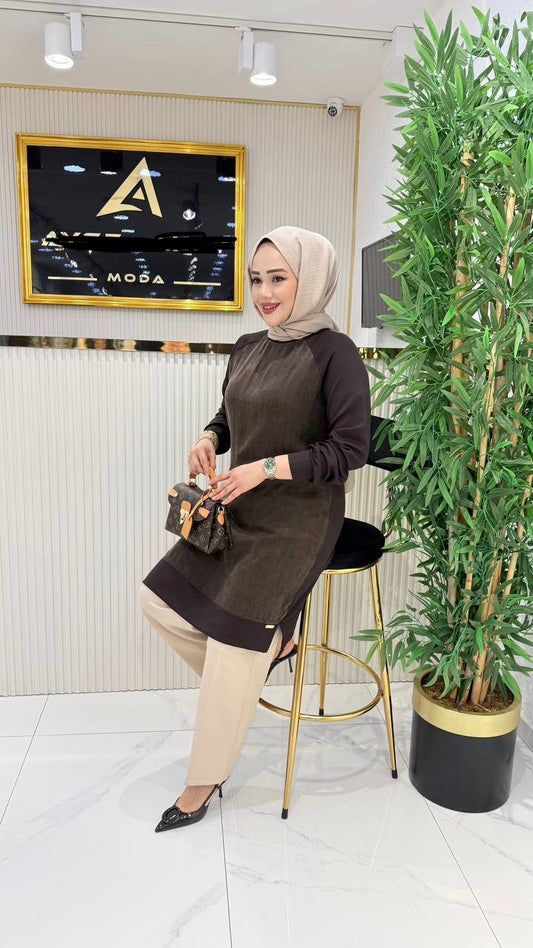 İpek cupra, oysho kumaş tunik, kahve