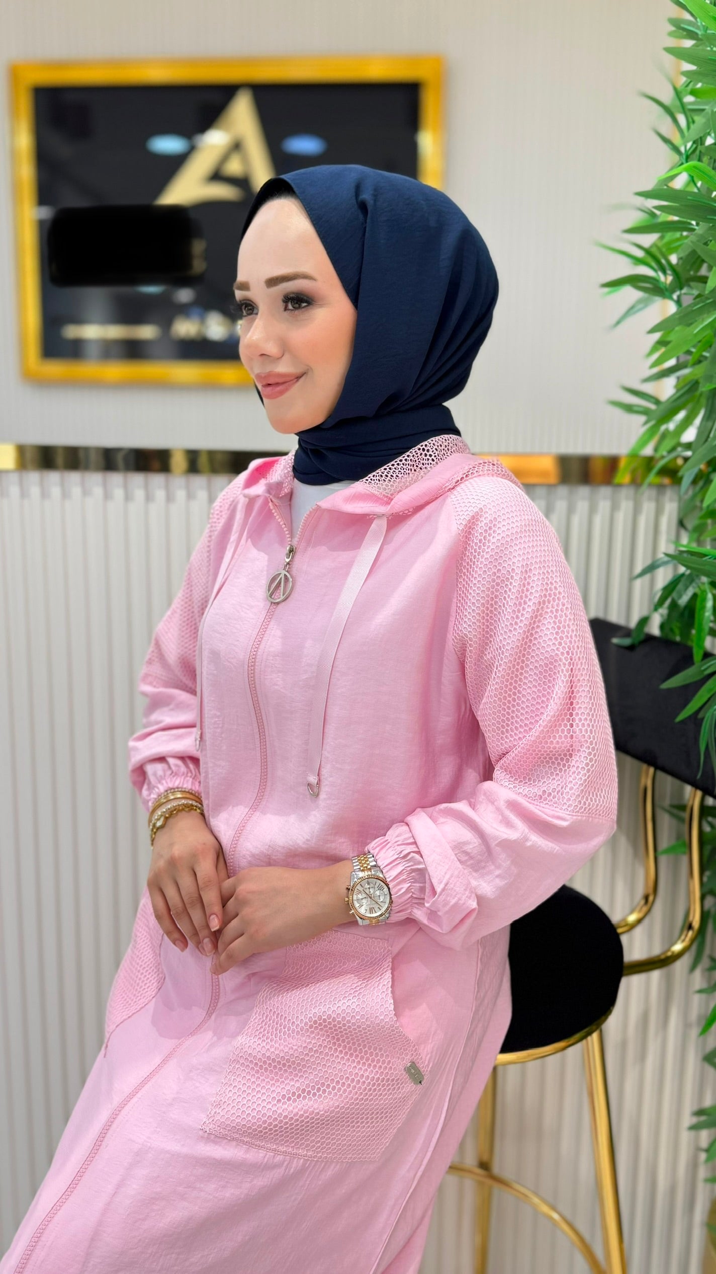 File detaylı yazlık giy-çık kap, pudra