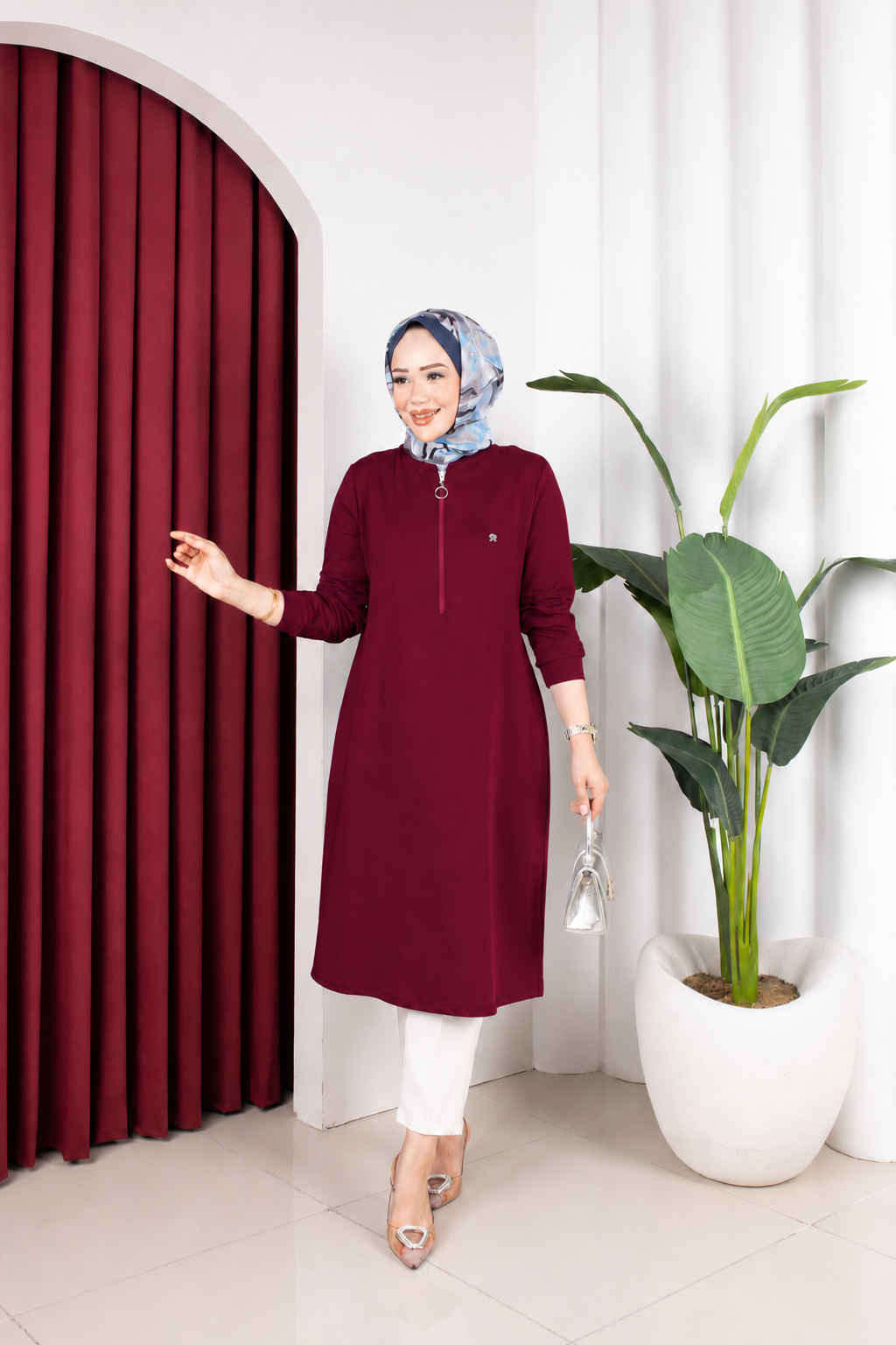 Name tunik, bordo büyük beden