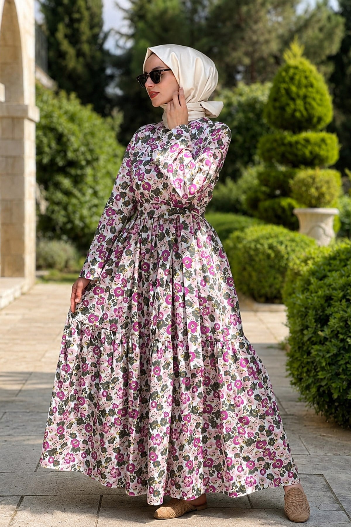 Side desenli elbise